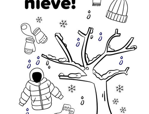 Printable Winter Coloring Sheets with Spanish Vocabulary for Kids